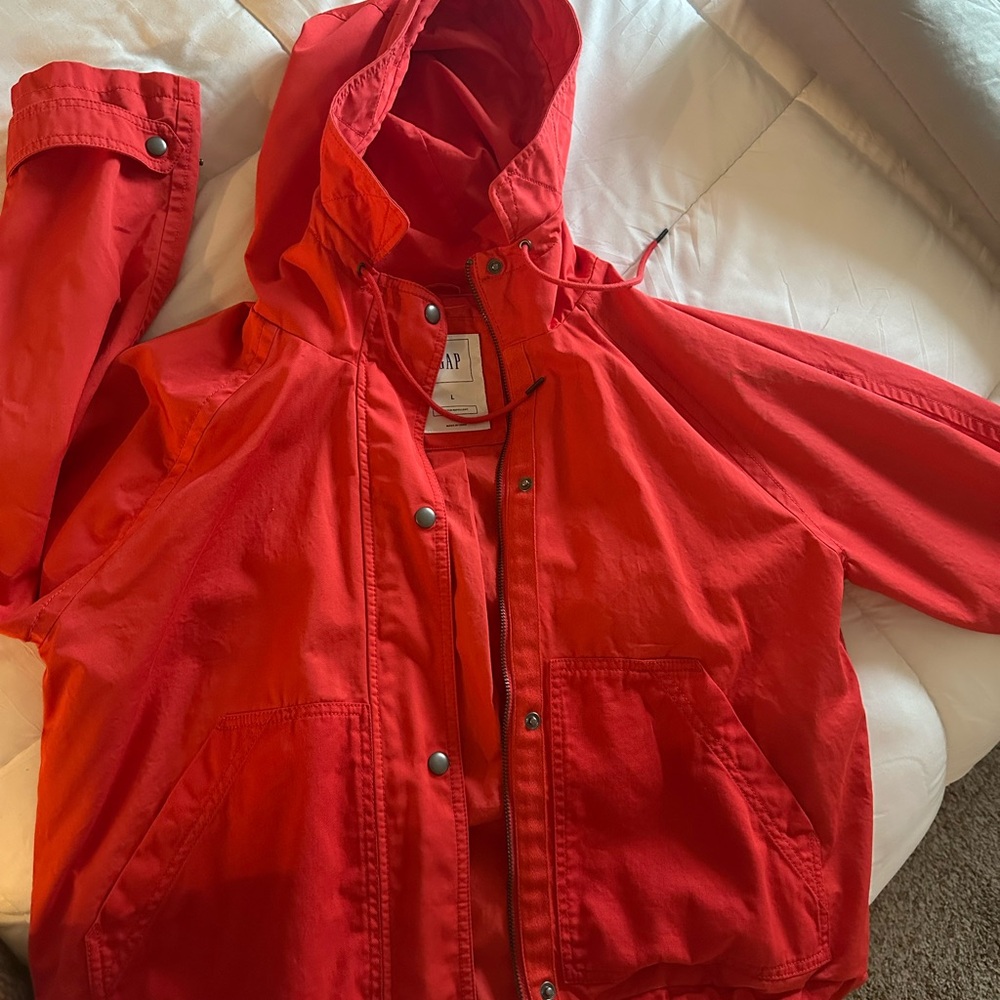 GAP  Bright Red Raincoat